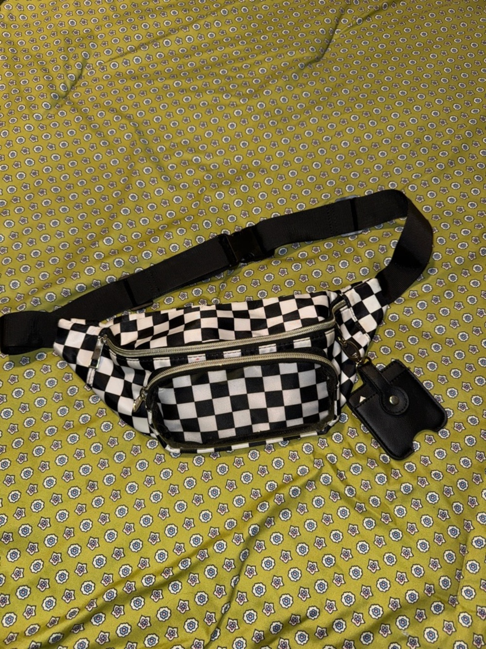 Black & White Checkerboard Fanny Pack